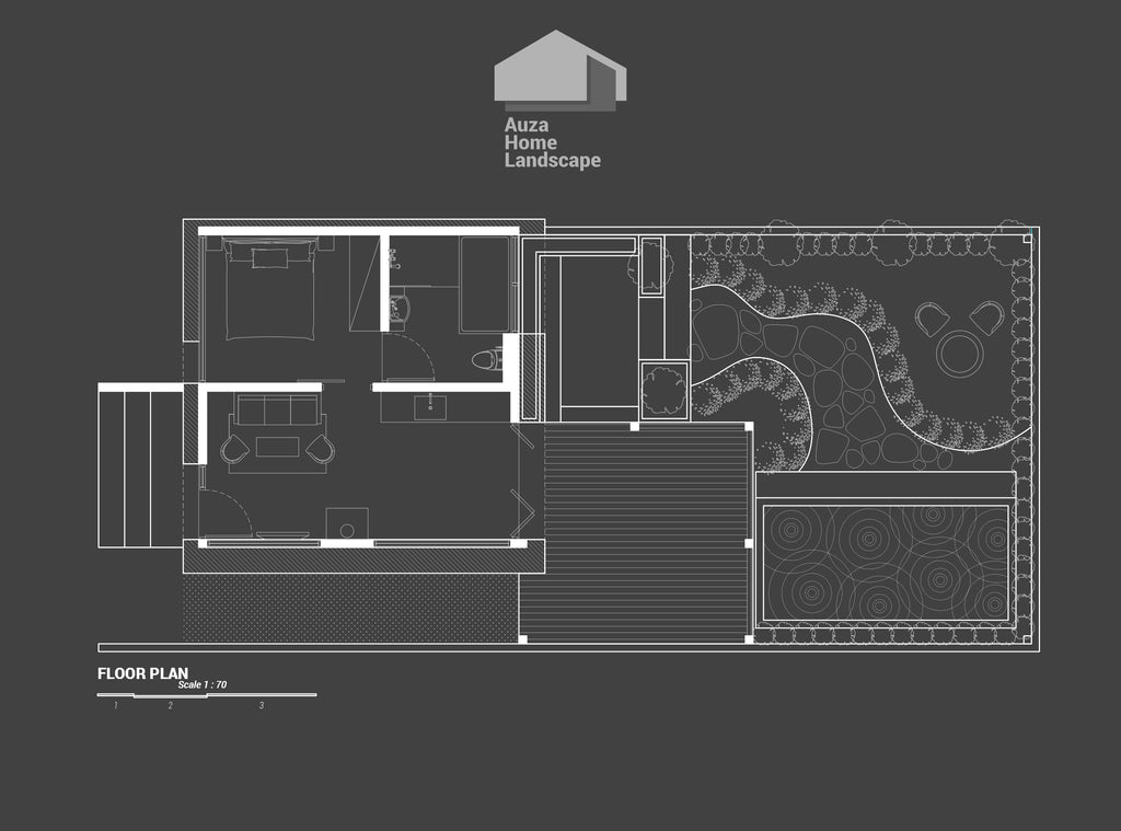 Digital Cabin+Landscape Plan | Modern Luxury Backyard Design with Pool & Fire Pit